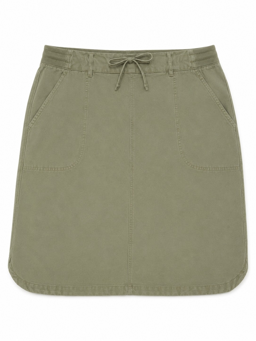 Women's Olive Drawstring Lightweight Skirt, Size 12